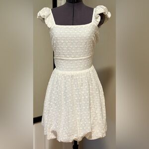 Gently Worn Altar'd State White Textured Dress.